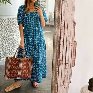 Mirth Capri Maxi Dress | Indigo Rain | Size Small